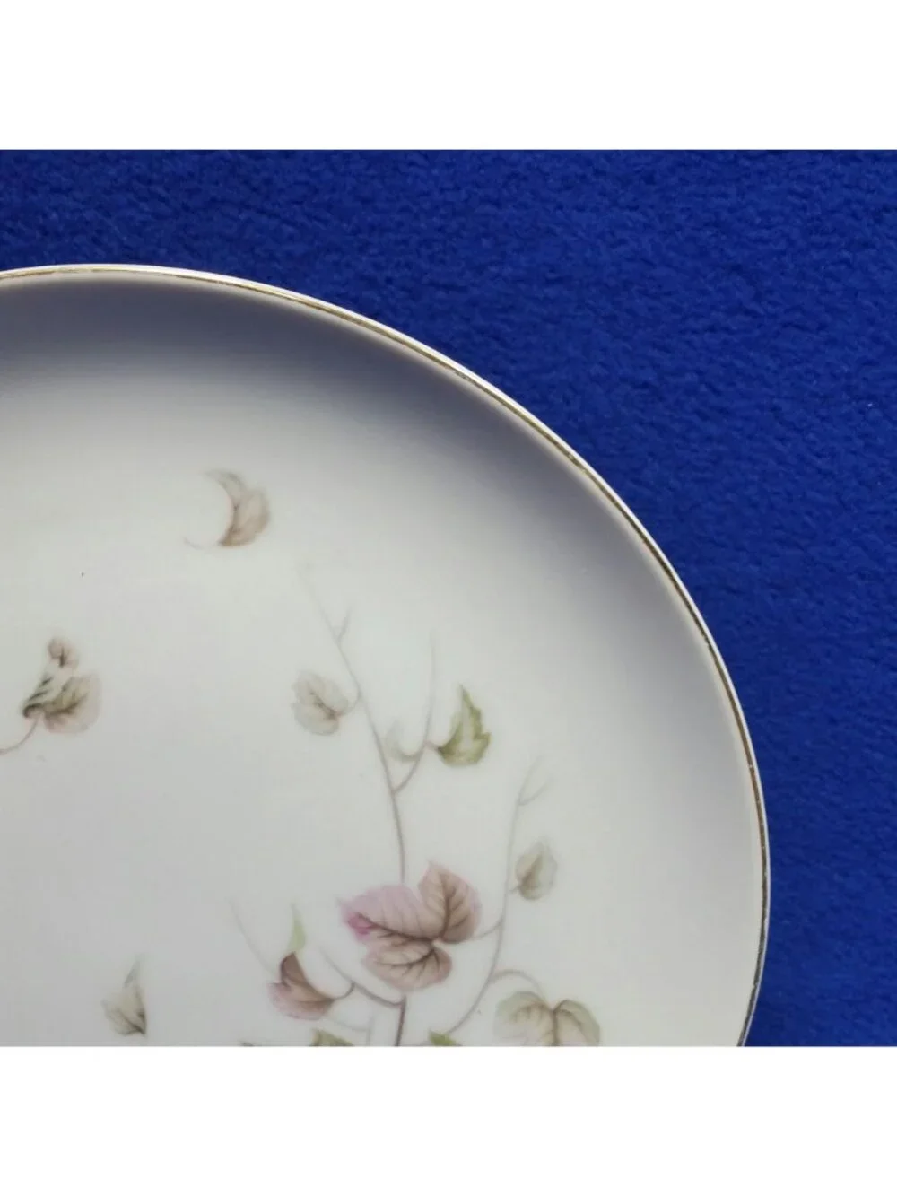 Vintage Yamaka Breeze Salad Plate 674 Pink Brown and Green Leaves 1950's MCM